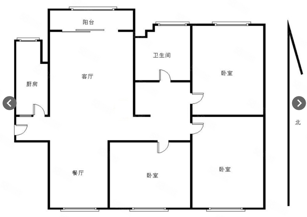 信德半岛(北区)3室2厅1卫98.13㎡南北89万