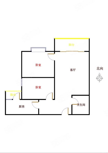 雍雅园(越秀)2室2厅1卫62.31㎡北389万