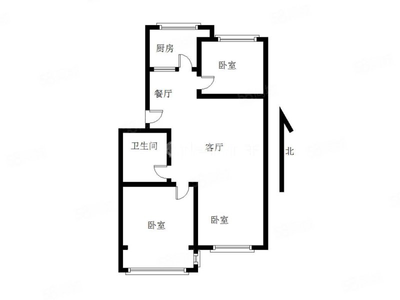 百合园(红山)3室2厅1卫82㎡南北46万