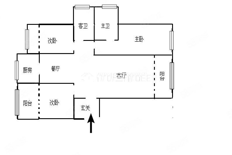 弘洋拉菲小镇(公寓住宅)3室2厅2卫127㎡南95万