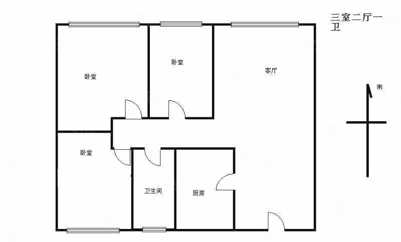 益田硅谷公馆3室2厅1卫97.3㎡南北83万