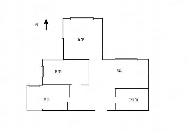 州河湾东园(一期)2室1厅1卫64㎡南北38万