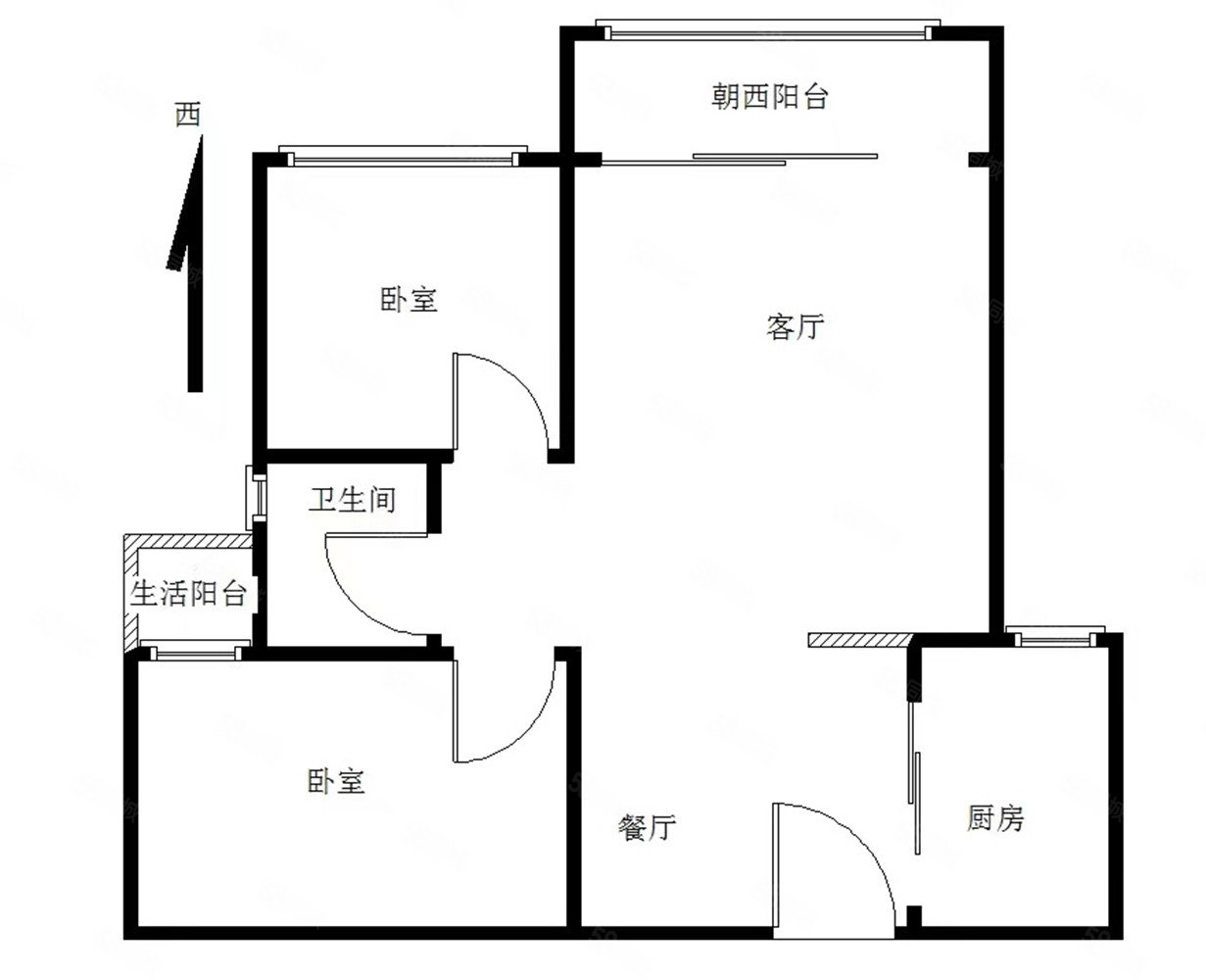 海林广场2室2厅1卫87.43㎡南北92万