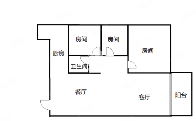 云星荷塘月色3室2厅0卫93.87㎡南北60万