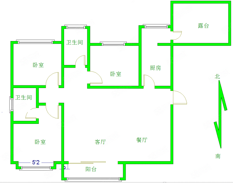 麒麟湾3室2厅2卫136㎡南北127万