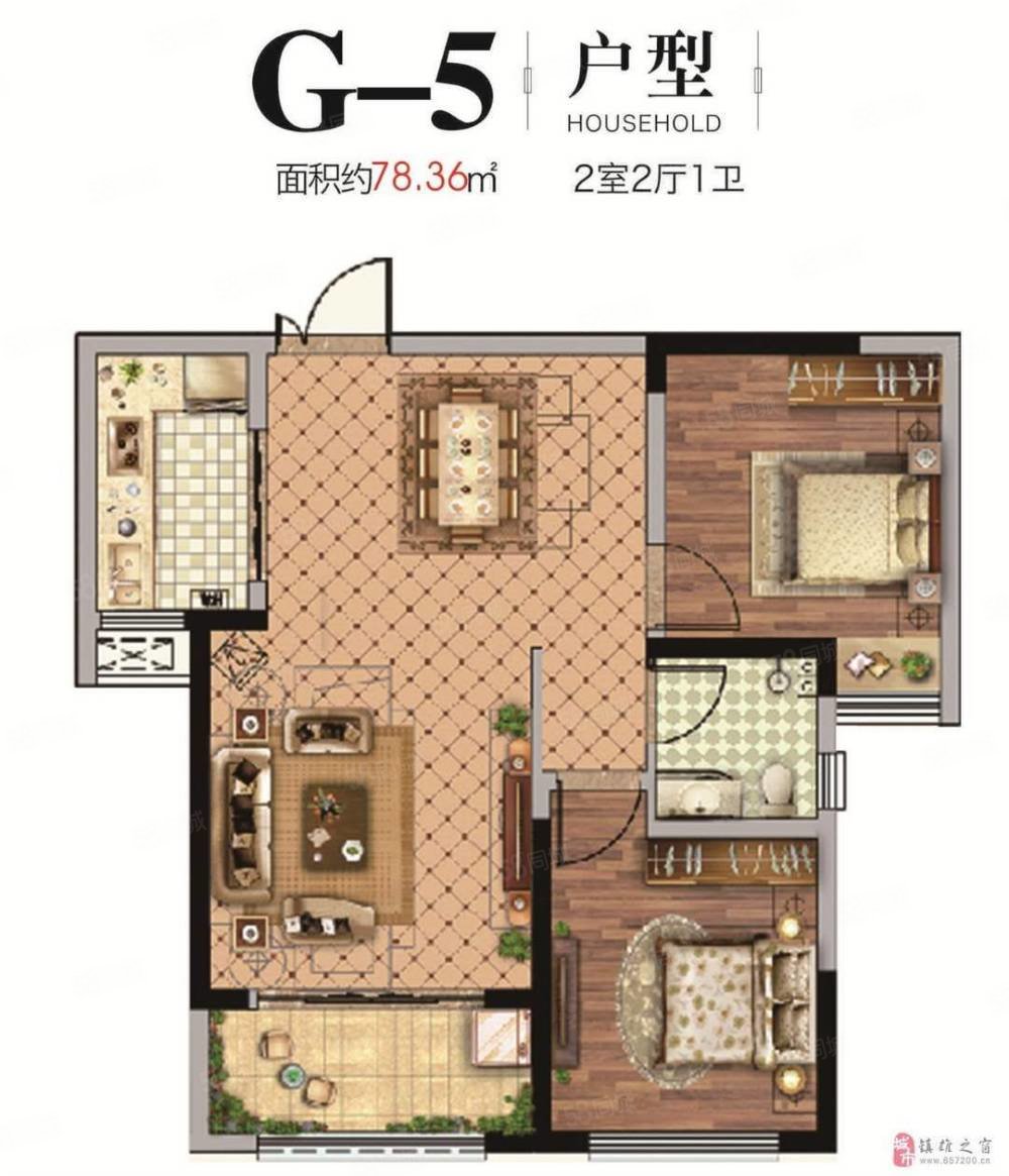 观澜湖2室2厅1卫81㎡南43万