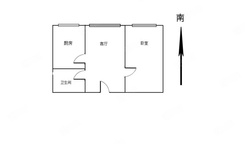 祥诚新苑1室1厅1卫55.61㎡南67万