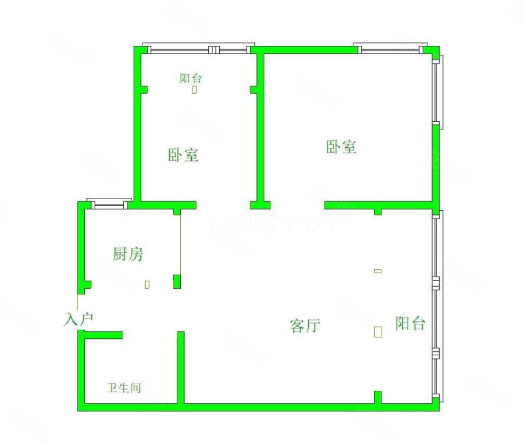 同辉经典大厦2室2厅1卫91.8㎡南北80万