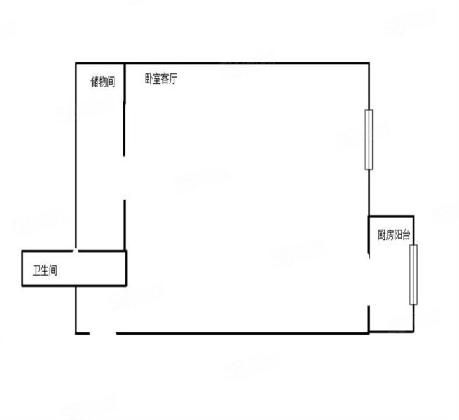 红霞街小区(红霞街23号-39号(单号))1室1厅1卫45㎡南28万