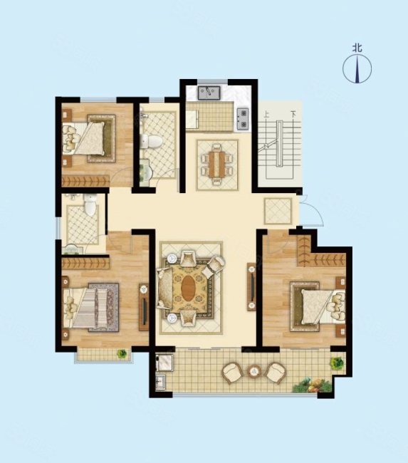 山水龙城(莒南)3室2厅2卫144.23㎡南北103万