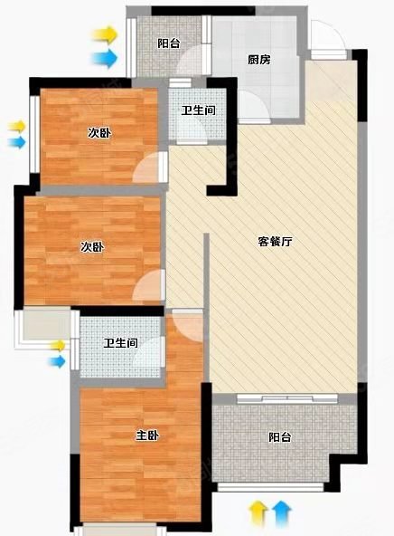 丽都水岸3室2厅2卫139㎡南北85万