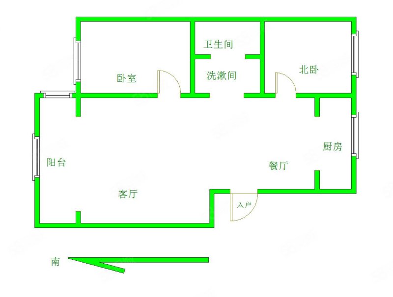 新城花园2室2厅1卫98㎡南北39.8万