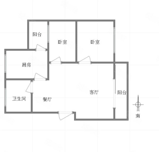 长盛花园2室2厅1卫88㎡南60万