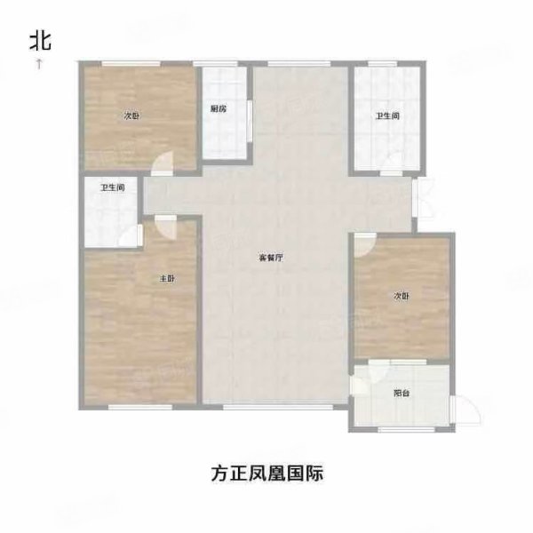 方正凤凰国际3室2厅2卫185.9㎡南北251万