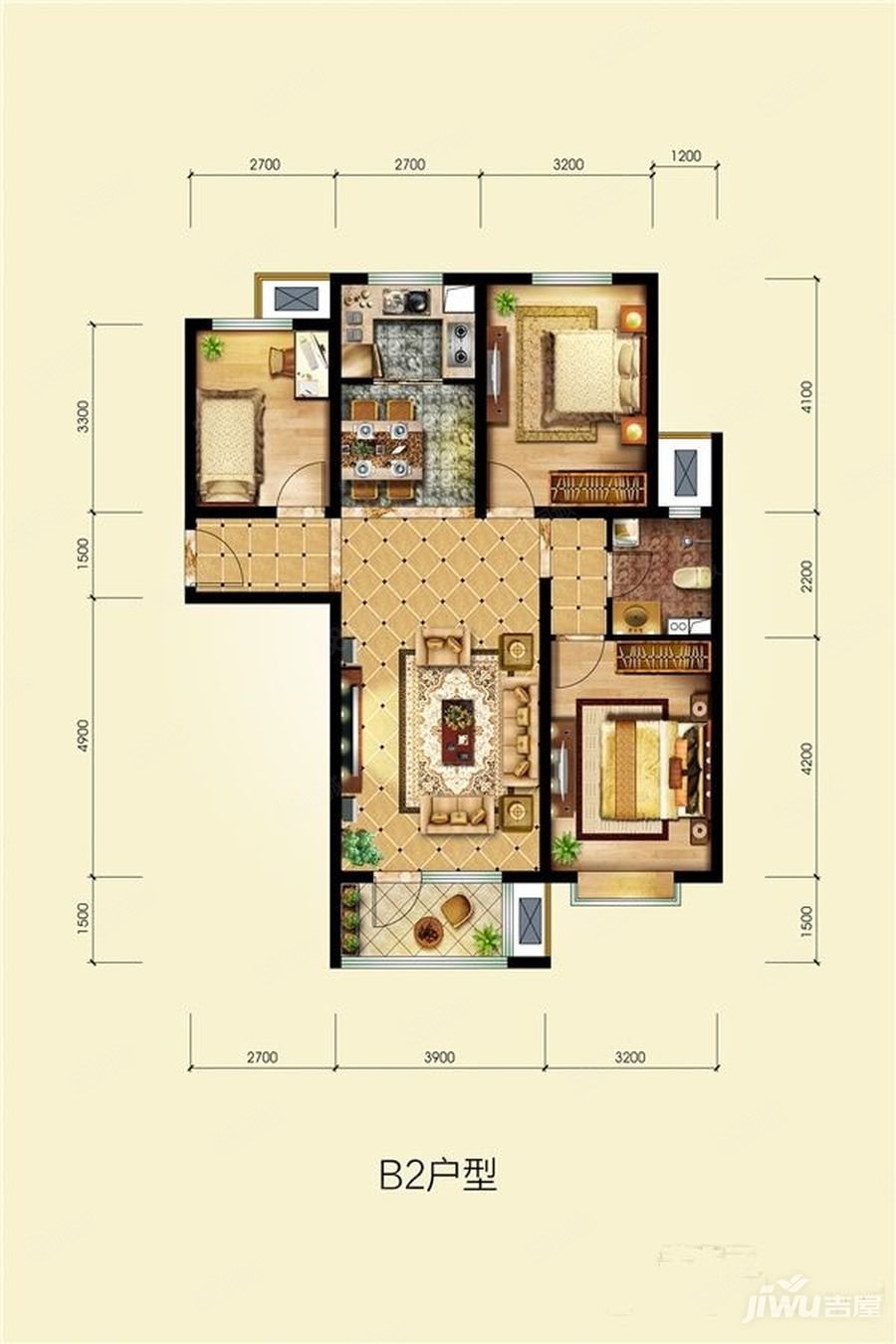 小刘庄还原小区3室2厅2卫129.5㎡南38万