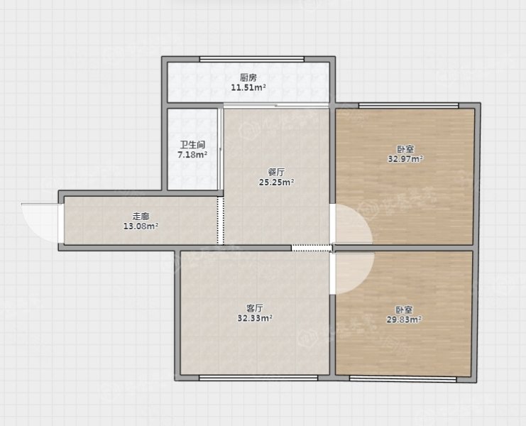 皇寺路社区3室1厅1卫87.66㎡南北54万