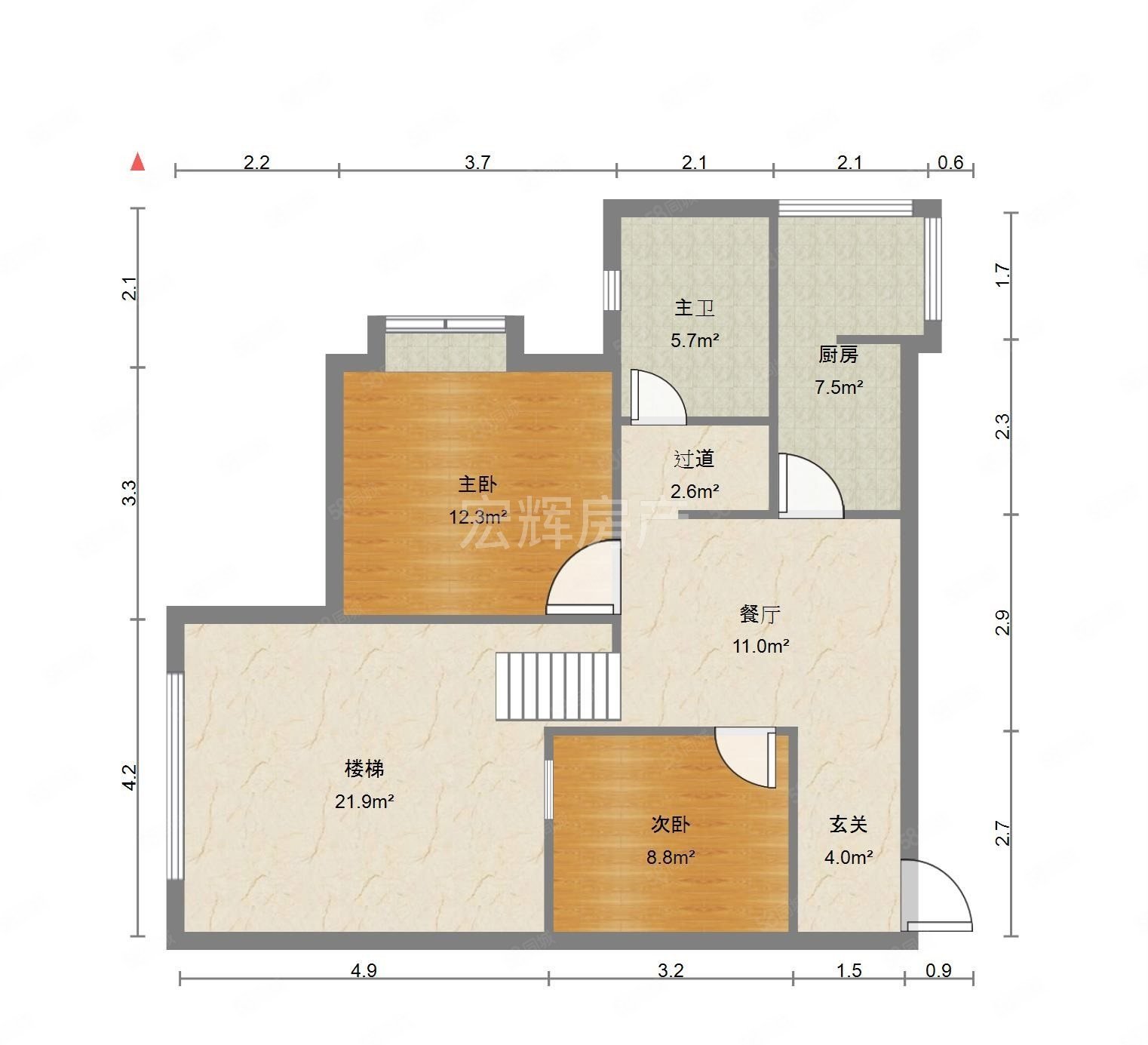 鑫亿城2室2厅1卫92.28㎡西119万