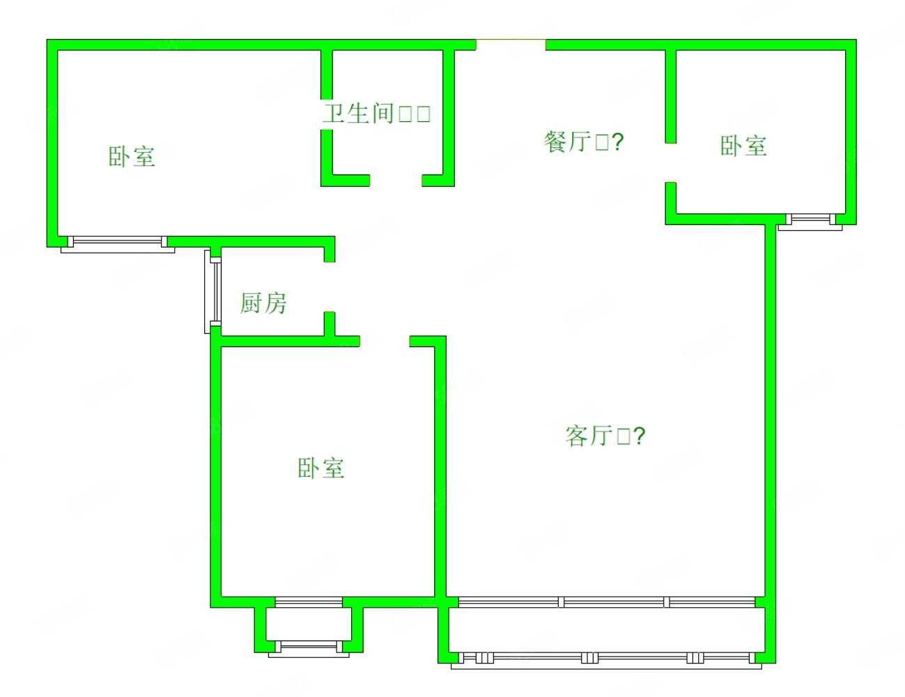 景秀江山3室2厅1卫110㎡南北80万