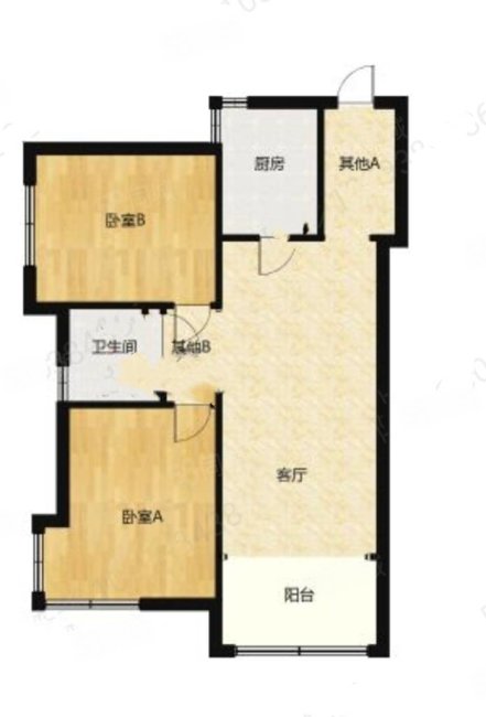 天颐郦城(三期时光里19-32号楼)2室2厅1卫88.21㎡南北70万