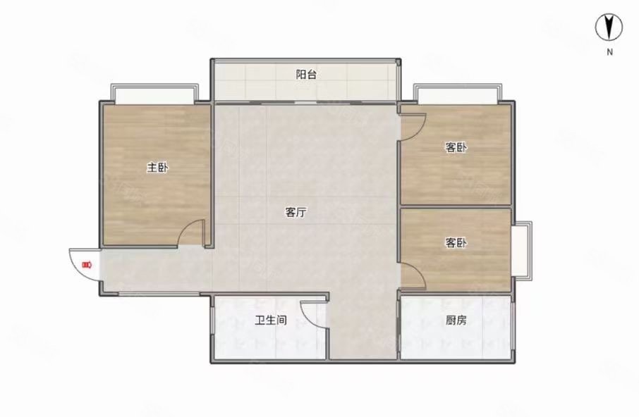 小梅大街大院3室2厅2卫64㎡南北170万