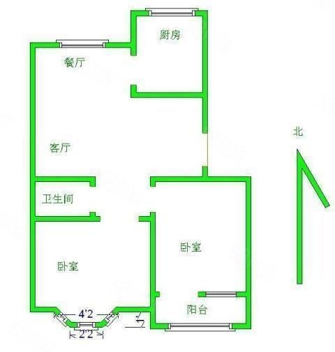 秀兰城市花园2室2厅1卫80㎡南北67.8万