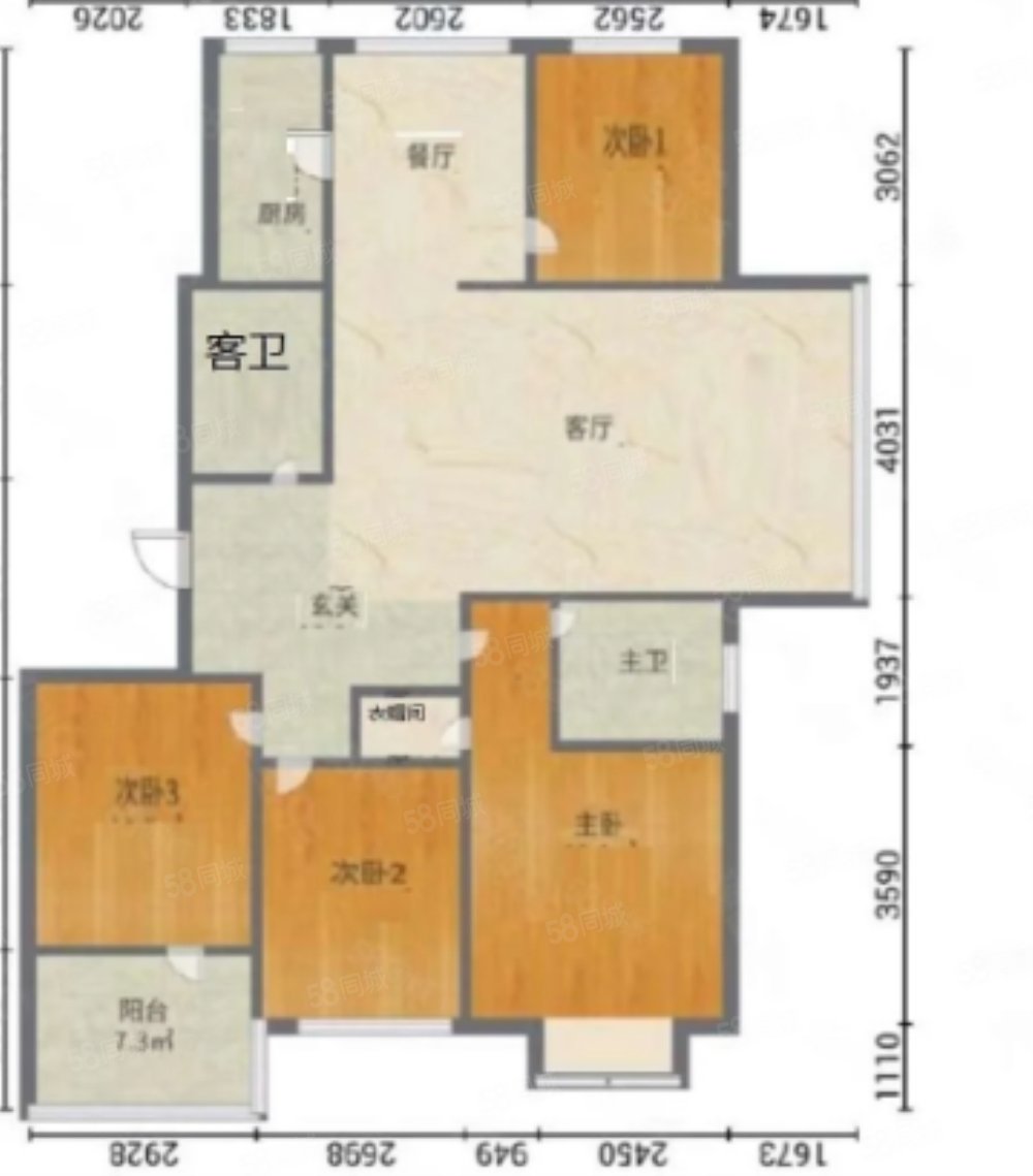 银领国际4室2厅2卫162㎡南北105万