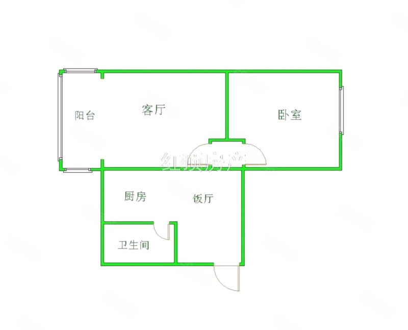 大学路1号院2室1厅1卫56.55㎡南北80万