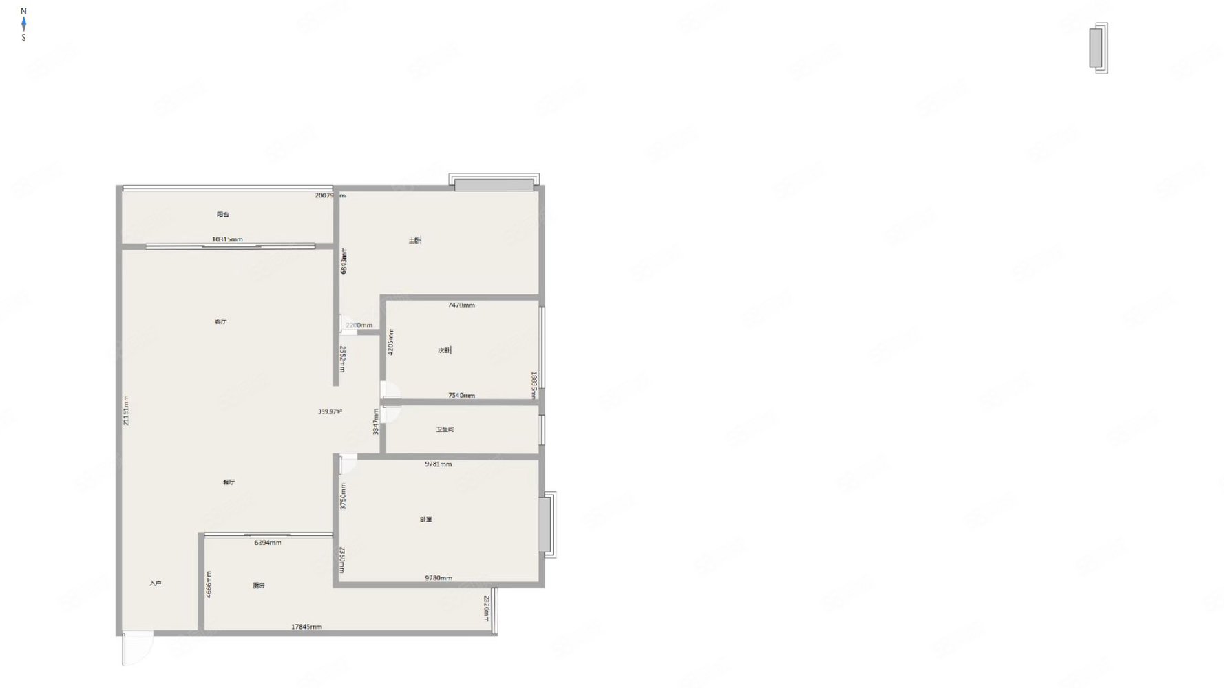 东风阳光城四期3室2厅1卫118㎡南北95万