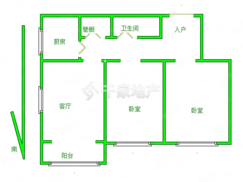 建国楼2室1厅1卫69.97㎡南48.5万