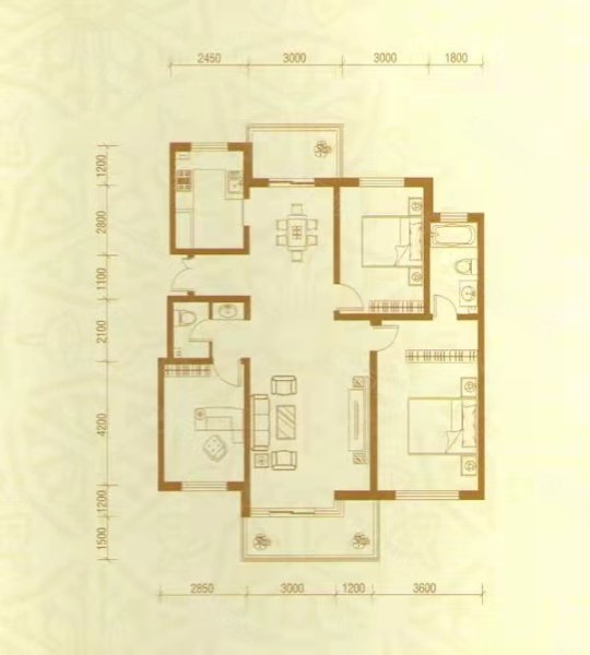 城建花园(东港)3室2厅1卫100㎡南186万