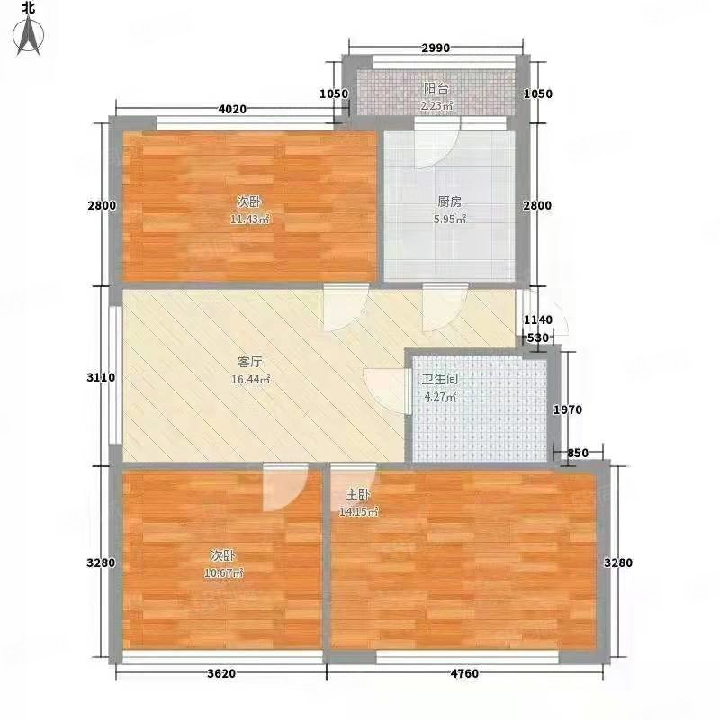 凯悦学府家园3室2厅1卫112㎡南北51.6万