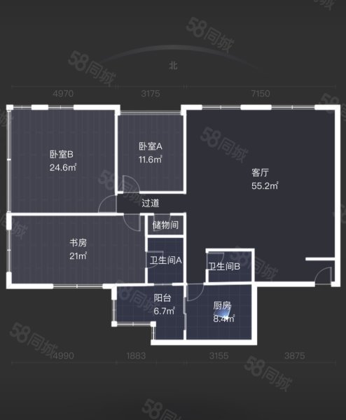 银河大厦(鹿城区)3室2厅2卫171㎡南北258万