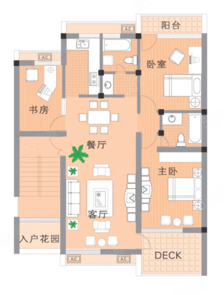 金昆花园3室2厅2卫129㎡南北38万