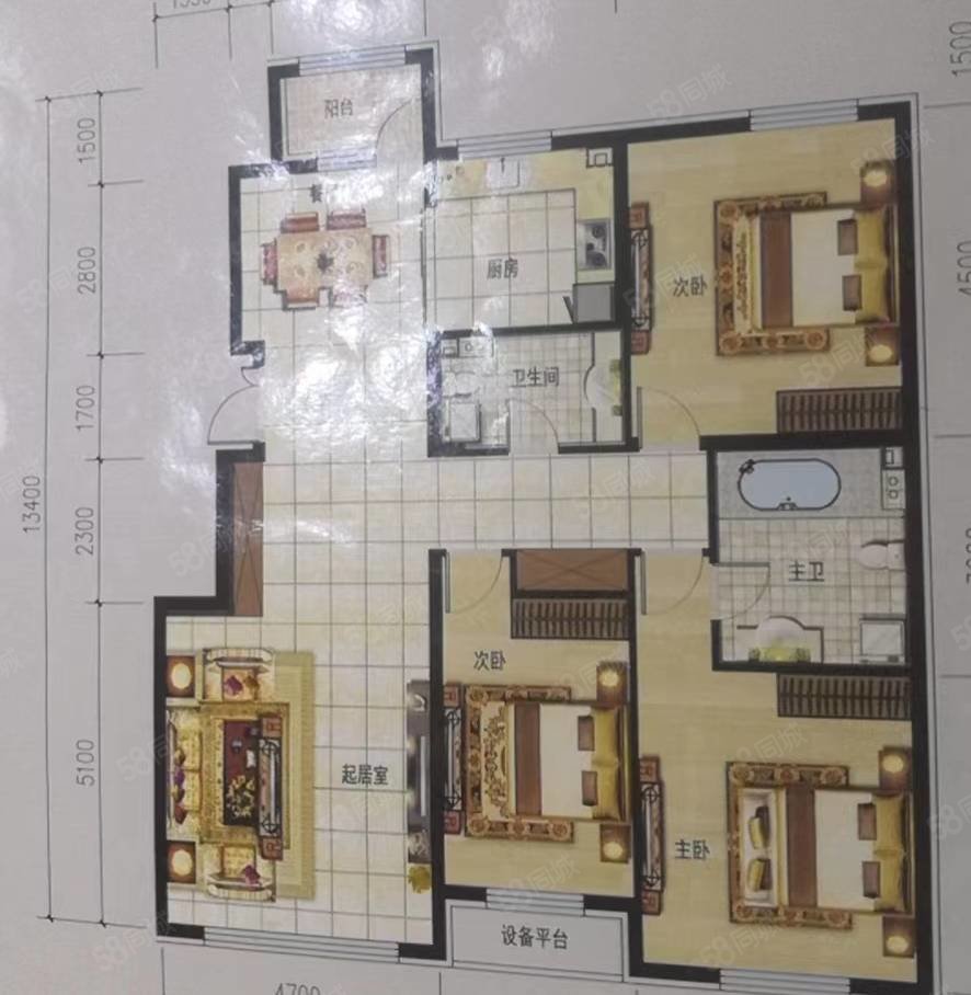 渤海明珠3室2厅2卫152㎡南北52万