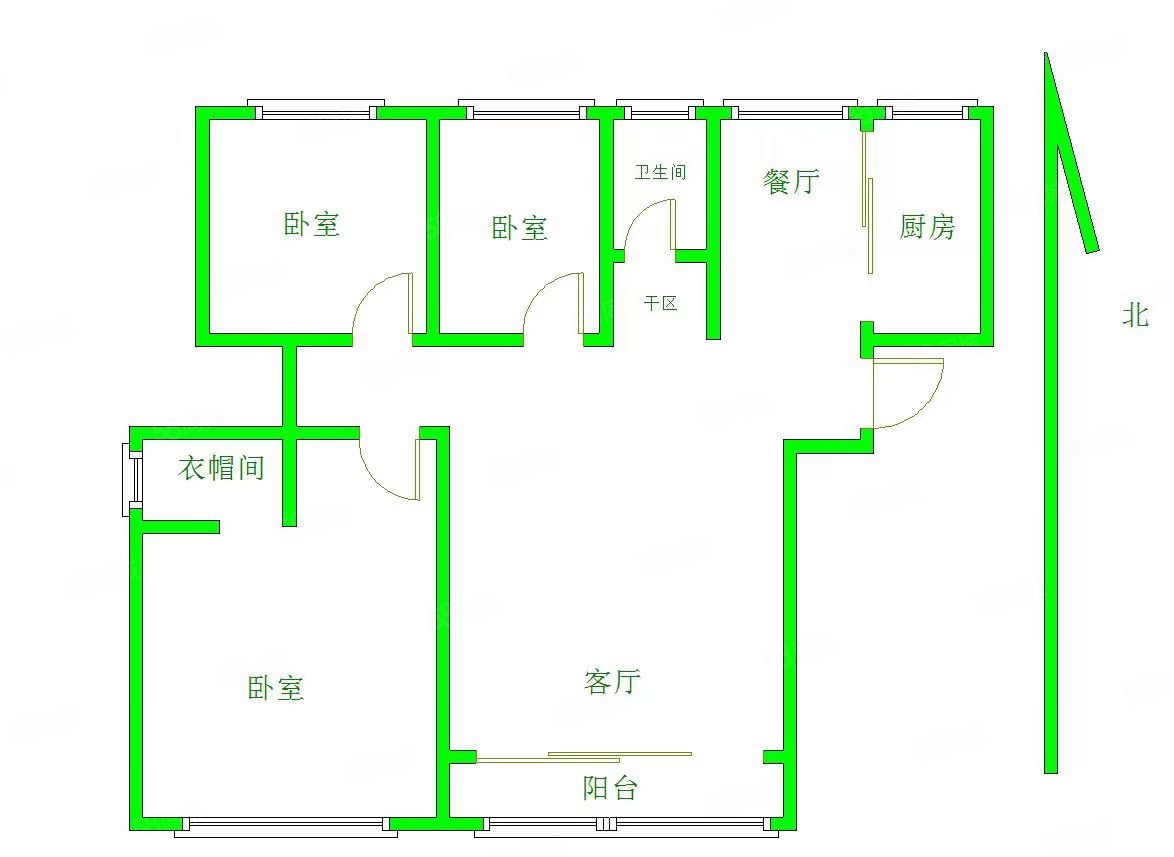 翰林府邸3室2厅1卫127㎡南北112万
