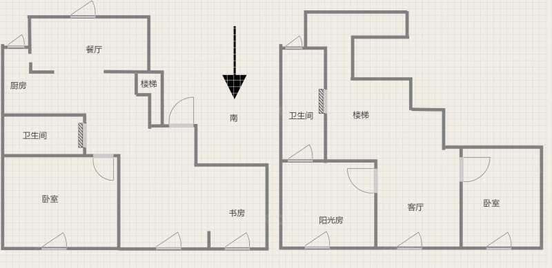 吉粮康郡3室2厅2卫85.56㎡南北130万