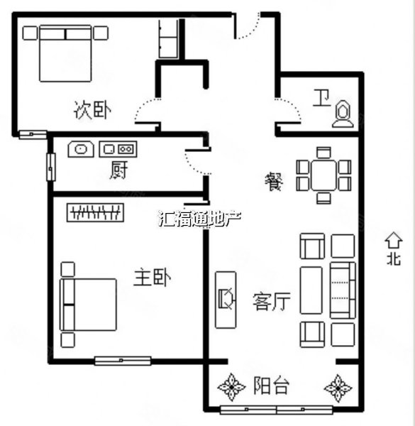 k2京西狮子城(北区)2室2厅1卫84㎡南北68万