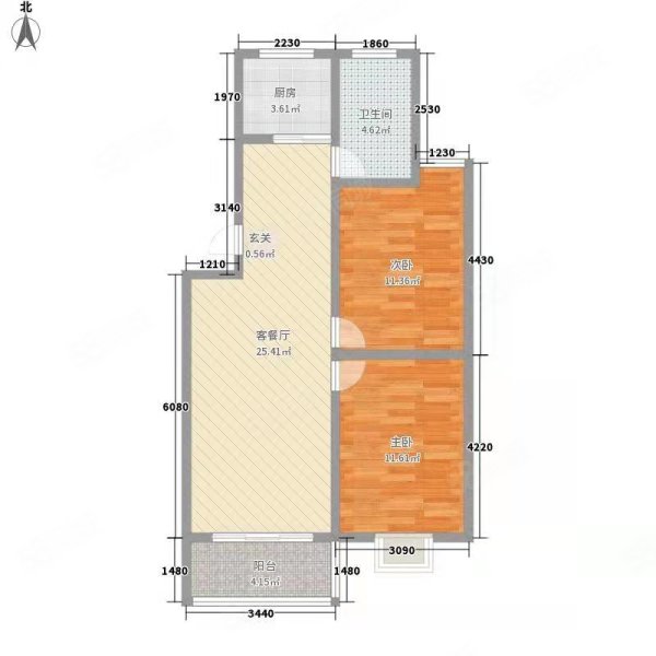 五松新村2室2厅1卫60㎡南北51万