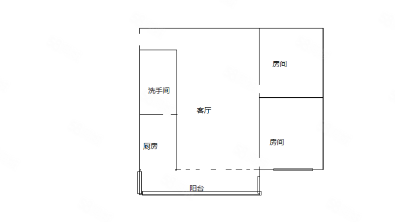 御景花园2室1厅1卫45.87㎡东南125万