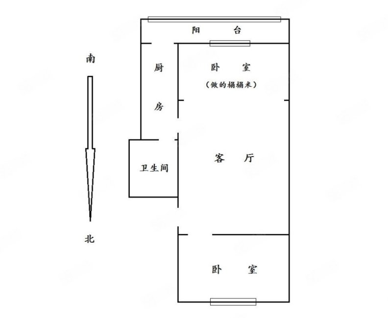 宾阳西里小区(宾阳西里北区)2室1厅1卫64.54㎡南北168万