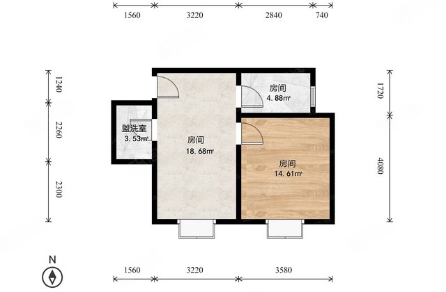住总旗胜家园(北区)1室1厅65㎡180万二手房图片