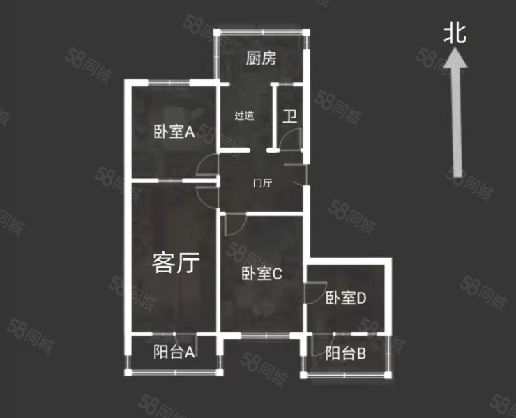 水勘院宿舍3室2厅1卫92.41㎡南北180万