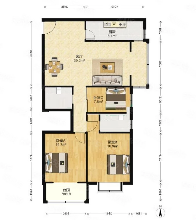 441万将府家园朝阳酒仙桥高层大三居满五近地铁法拍