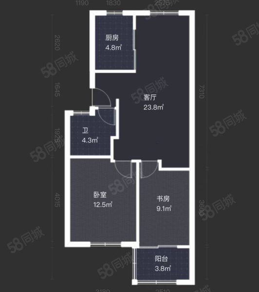 福明家园(二期)2室2厅1卫73㎡南北170万