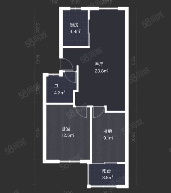 福明家园(二期)2室2厅1卫73㎡南北170万