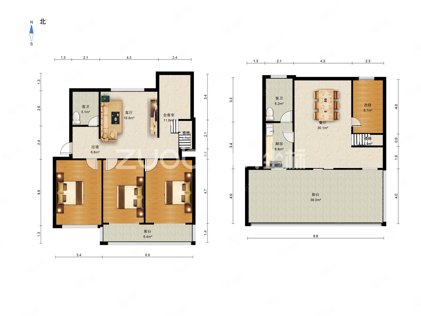 江南二区实验复式楼中楼108平边套精装修满两年318万