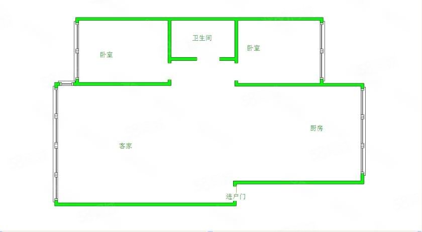 龙源佳苑2室1厅1卫104.83㎡南北55万