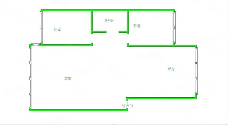 龙源佳苑2室1厅1卫104.83㎡南北55万