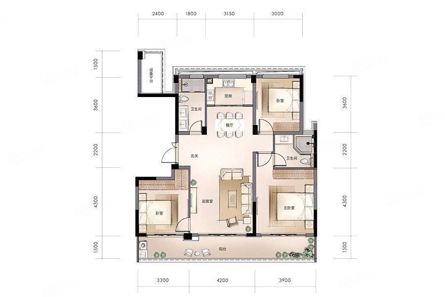 金昌上樾府3室2厅2卫128㎡南北329.8万