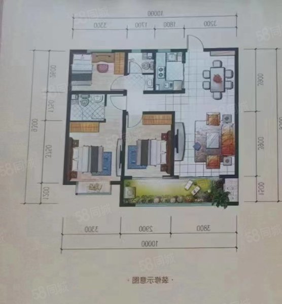 恒富花苑2室1厅1卫75㎡南北50万